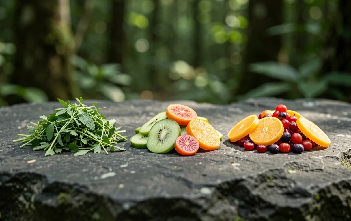 Botanical extracts on stone
